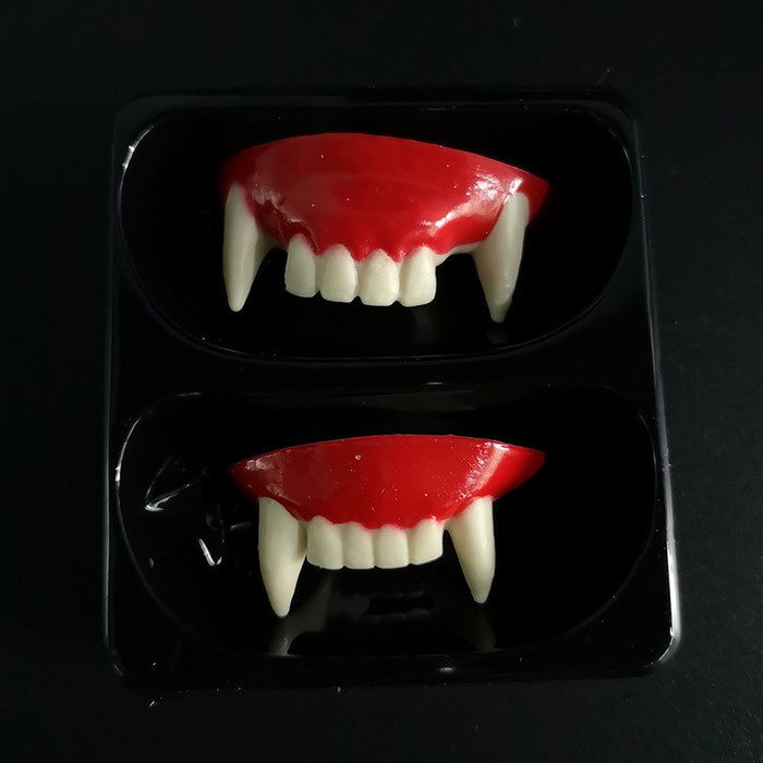 FATH fake teeth sepasang zombie vampire dracula halloween party pesta - Merah