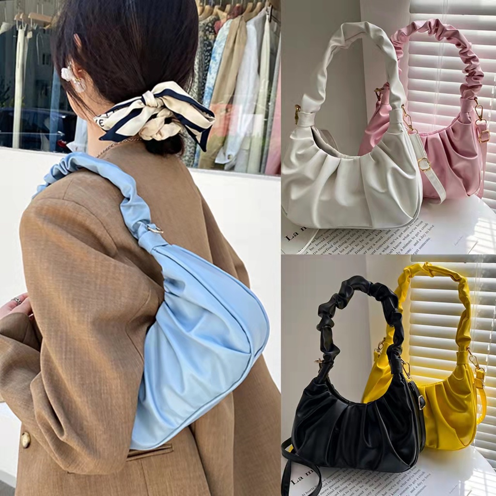 Shoulder Bag Tas Kerut Korean Style Wanita Fashion - Tas Selempang Kerut Wanita