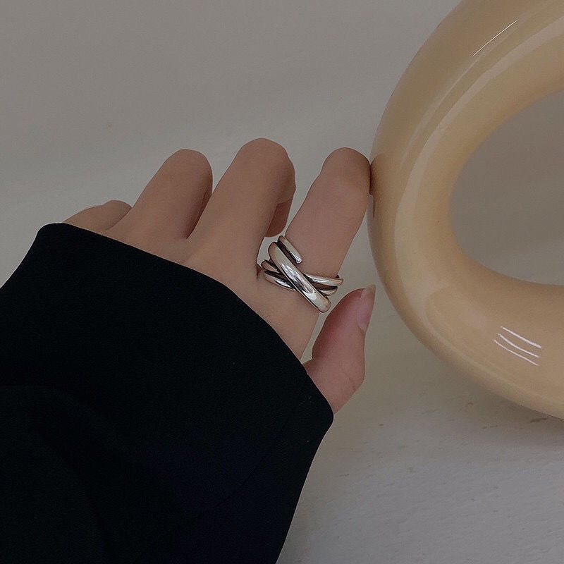 Cincin Model Terbuka Desain Angka Romawi Gaya Retro Korea Untuk Wanita