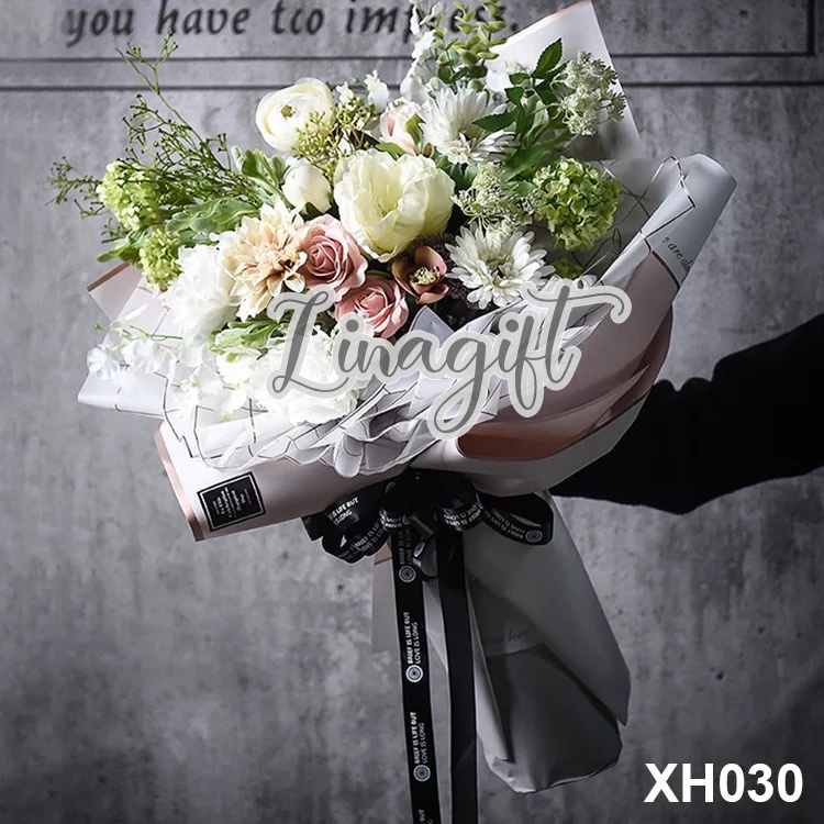 ( 5 Lembar ) SIMPLE CATUR LINE - BLACK GOLD WHITE CHEKCERED KOTAK KOTAK - FLOWER WRAPPING PAPER KOREAN PLASTIC PLASTIC CELLOPHANE KERTAS BUNGA BUKET FLORIST