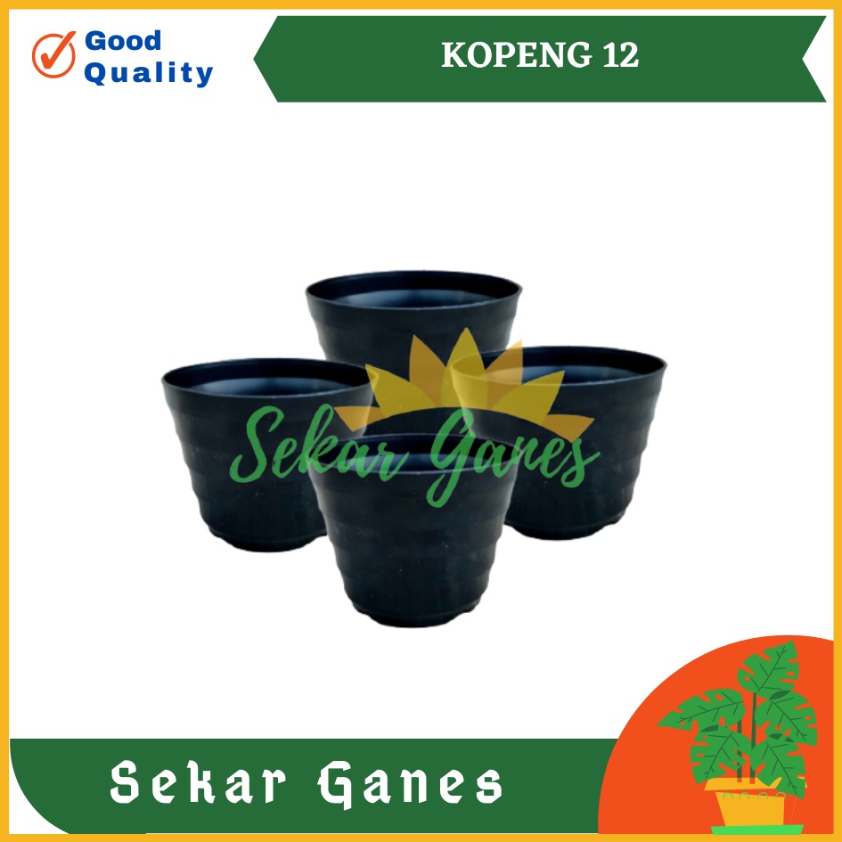 POT BUNGA KOPENG 12 HITAM BY GARDEN OF LOVE POT PLASTIK MINI KAKTUS MURAH LUCU mirip POT TAWON 12