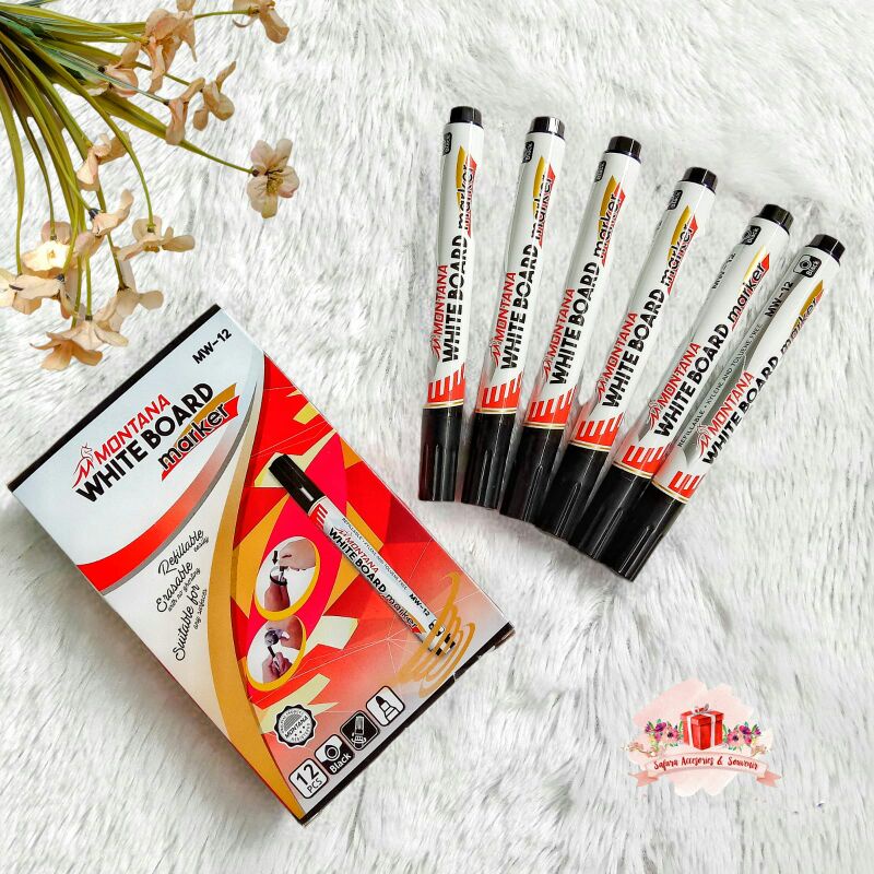 

spidol white board hitam montana bisa dihapus ecer