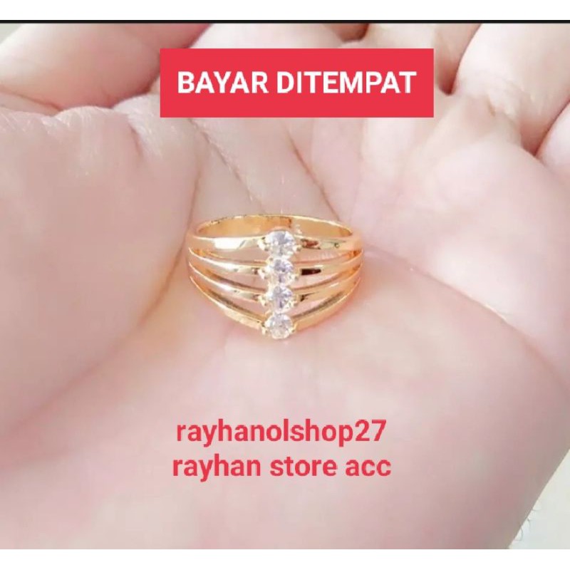 RO-27 Cincin xuping perhiasan wanita motif pilihan permata terbaru anti luntur