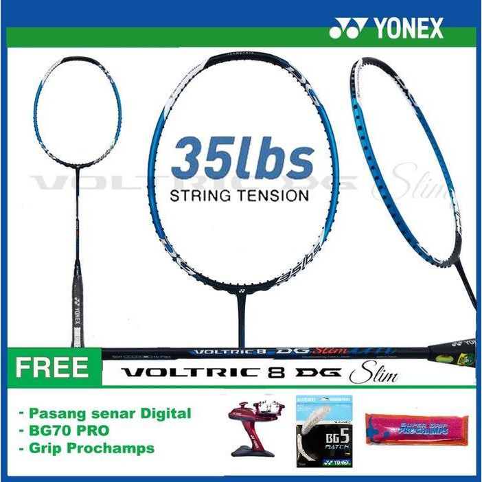 mantul habis badminton YONEX VOLTRIC 8 DG SLIM RAKET BADMINTON ORIGINAL