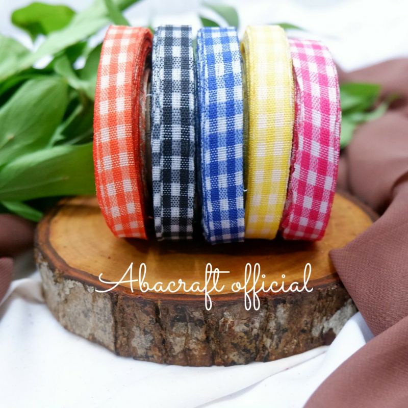 

Pita motif Kotak Kotak lebar 1 cm [per 90 cm]pita buket bunga pita kado pita buket uang