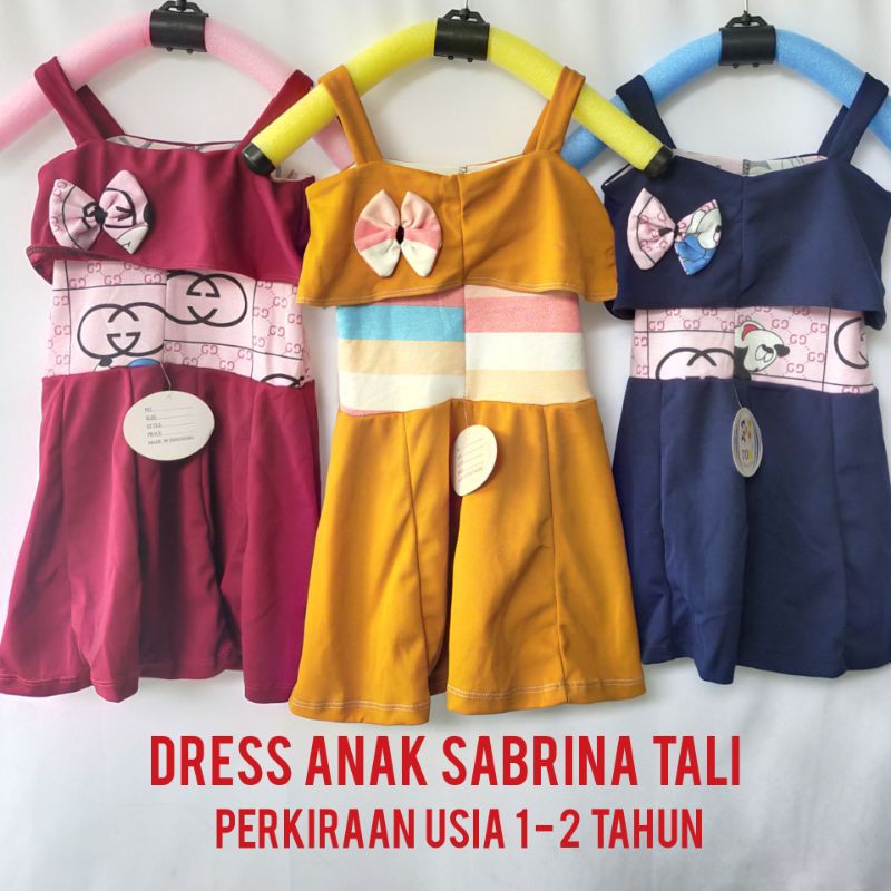 DRESS ANAK SABRINA TALI//MURAH MERIAH//ESTIMASI USIA 1-2 TAHUN//TERGANTUNG POSTUR ANAK