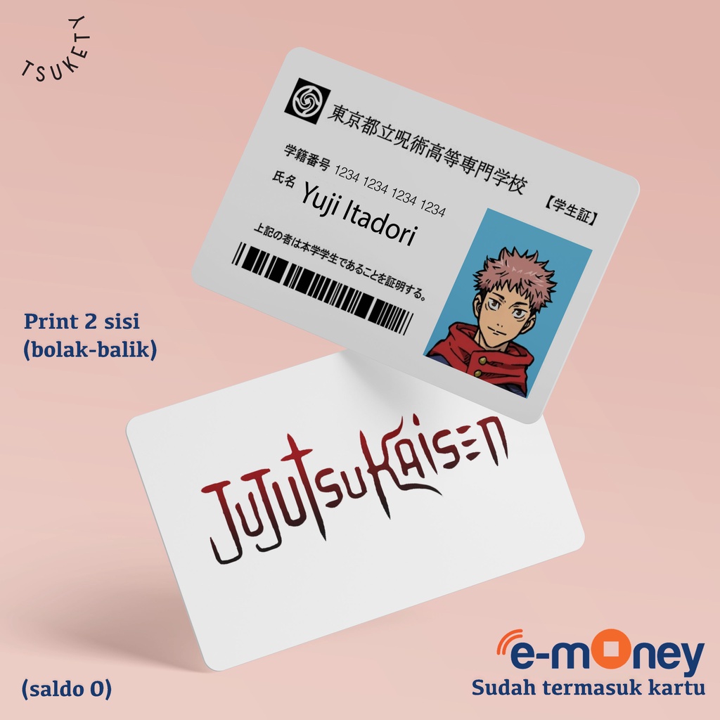 kartu Jujutsu Kaisen id card emoney flazz