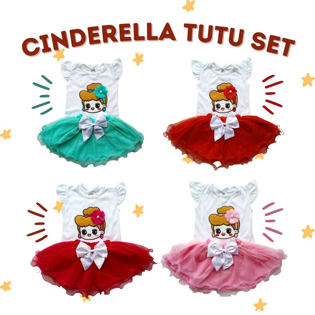 [Shenmyprint] Cinderella Tutu Set | Setelan Anak Perempuan | Baju Anak 2-12 Bulan | Set Anak
