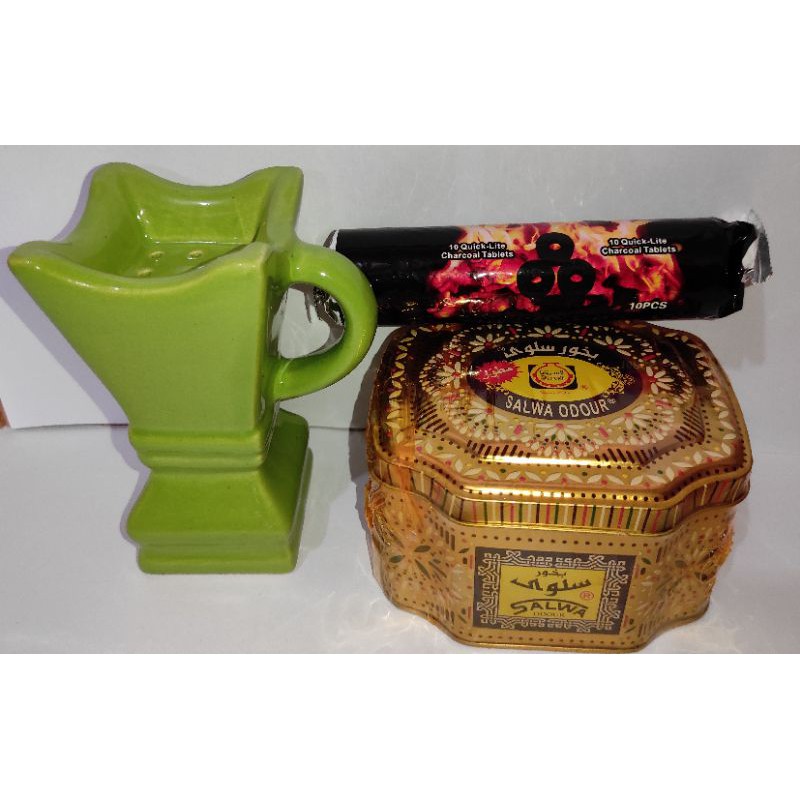 PAKET BUHUR BAKHOR BUKHUR SALWA TEMPAT BAKARAN BUKHUR PLUS ARANG MAGIC