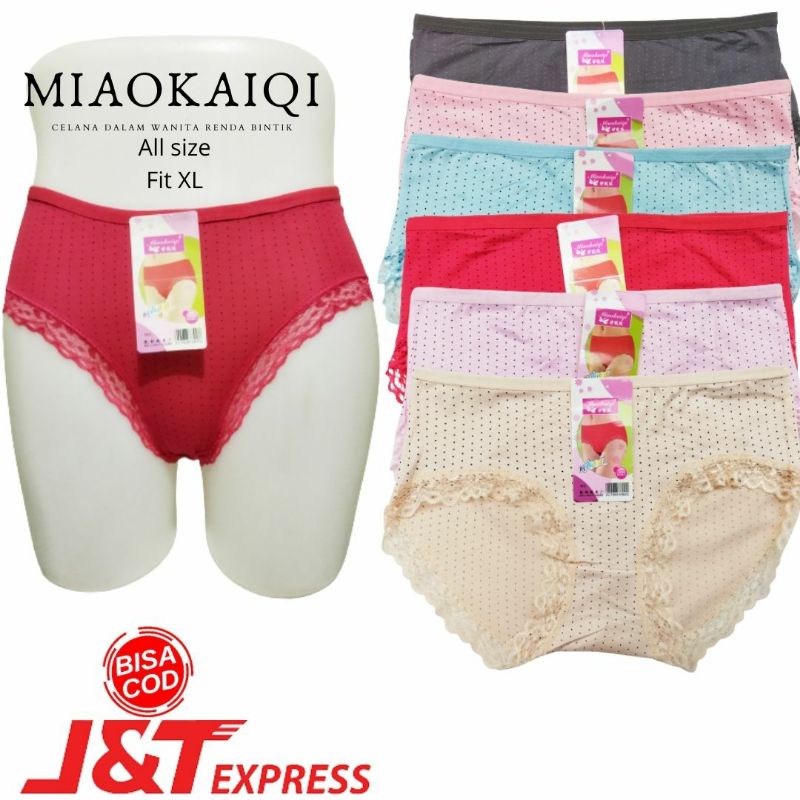 MIAOKAIQI l Celana Dalam Renda Bintik Celana Dalam Wanita /MIAOKAIQI 3319 FREE SIZE