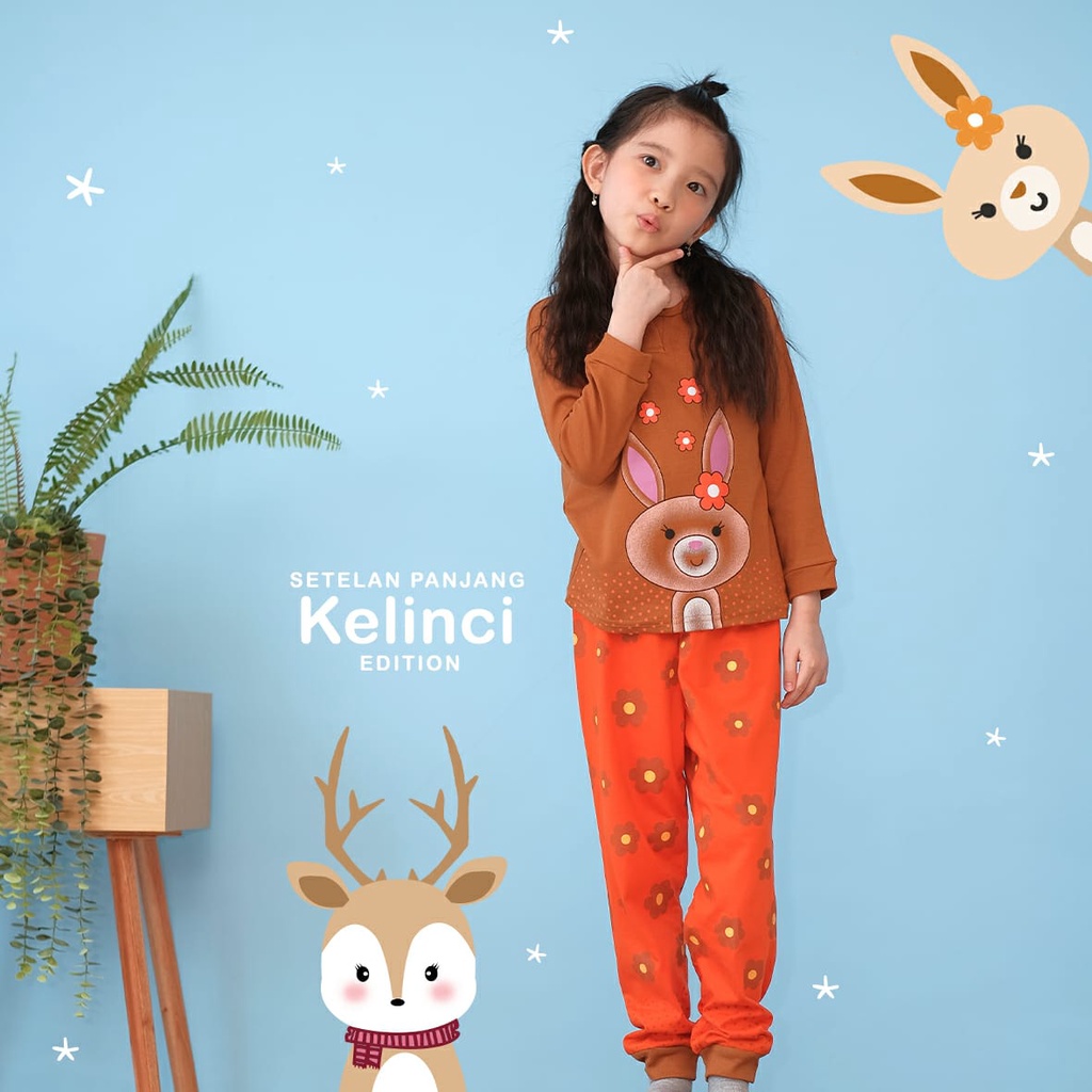 Kazel x Zebe Piyama Girl Kelinci Edition (0 -12 tahun) - Setelan Panjang -