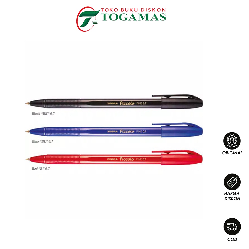 

BEST SELLER !! BALLPEN PICCOLO SEMI GEL 0.7MM BLACK/ BLUE/ RED ZEBRA