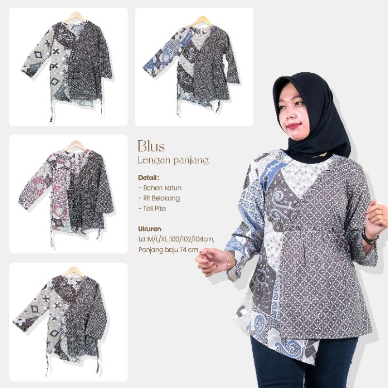 Blus Batik Wanita Lengan Panjang Murah - Naira Batik