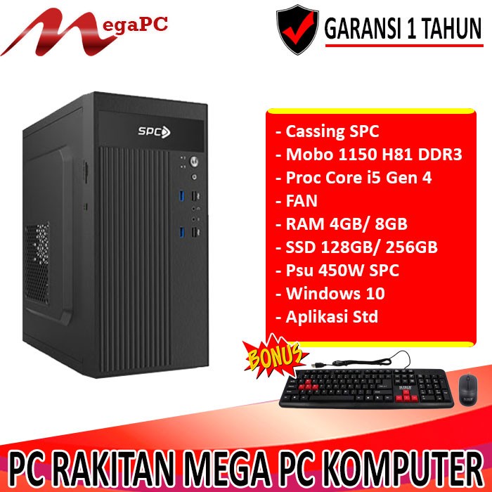 PC CPU RAKITAN H81 CORE I5 4570 / 4590 MURAH GARANSI 1 TAHUN