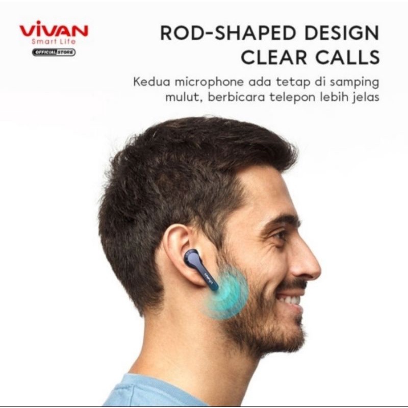 EARPHONES BLUETOOTH VIVAN T600NC TWS LIBERTY TRUE WIRELESS IPX4