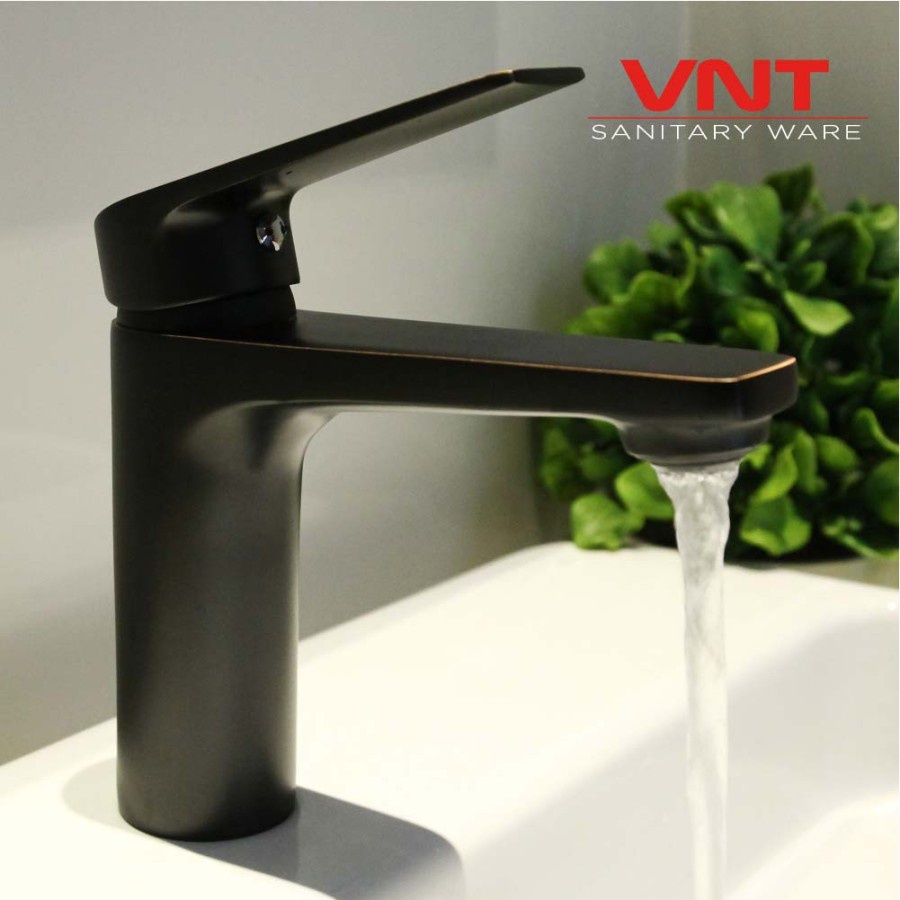 Kran Wastafel Hitam Doff Hot &amp; Cold Keran Minimalis Black Basin Faucet