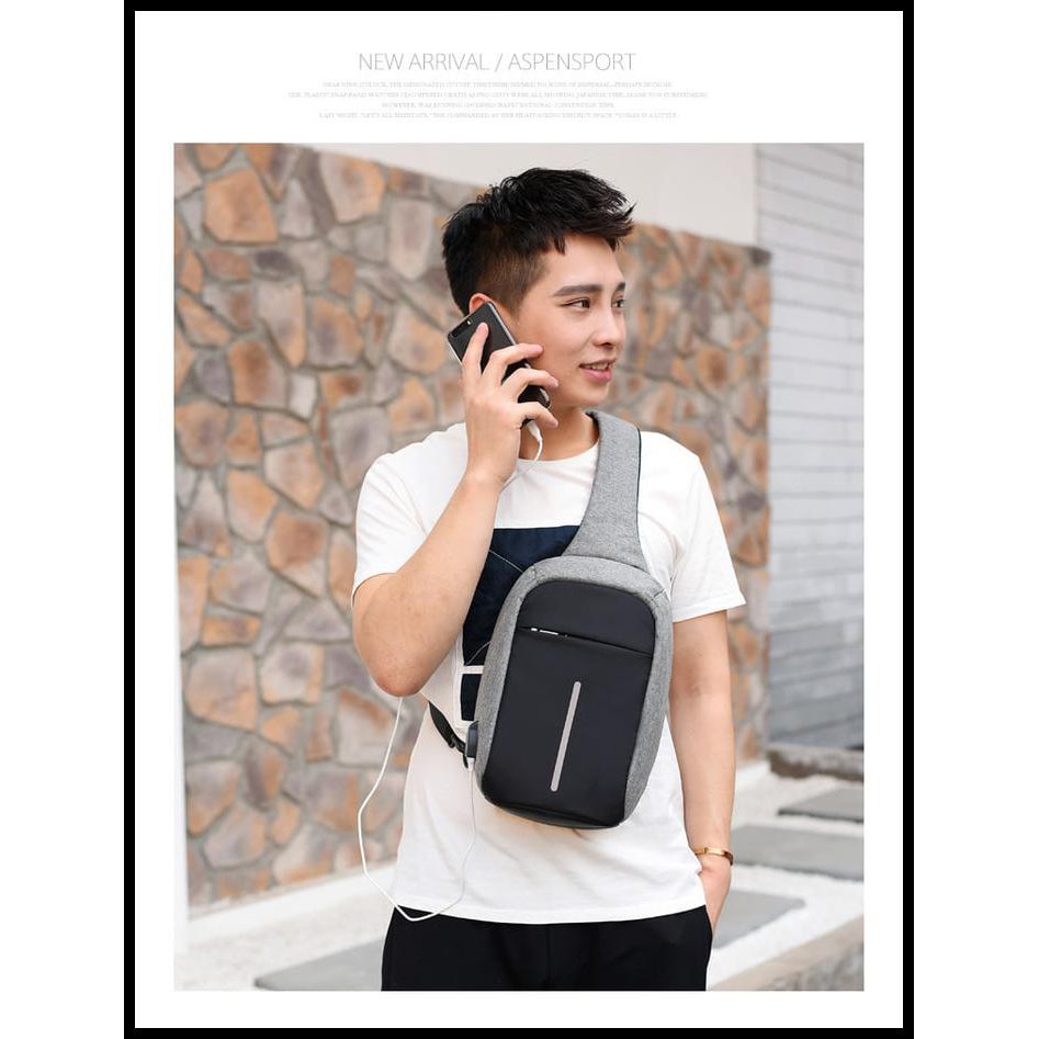 BEST DEAL TAS SELEMPANG USB / SLINGBAG USB / TAS TRAVEL USB CHARGER