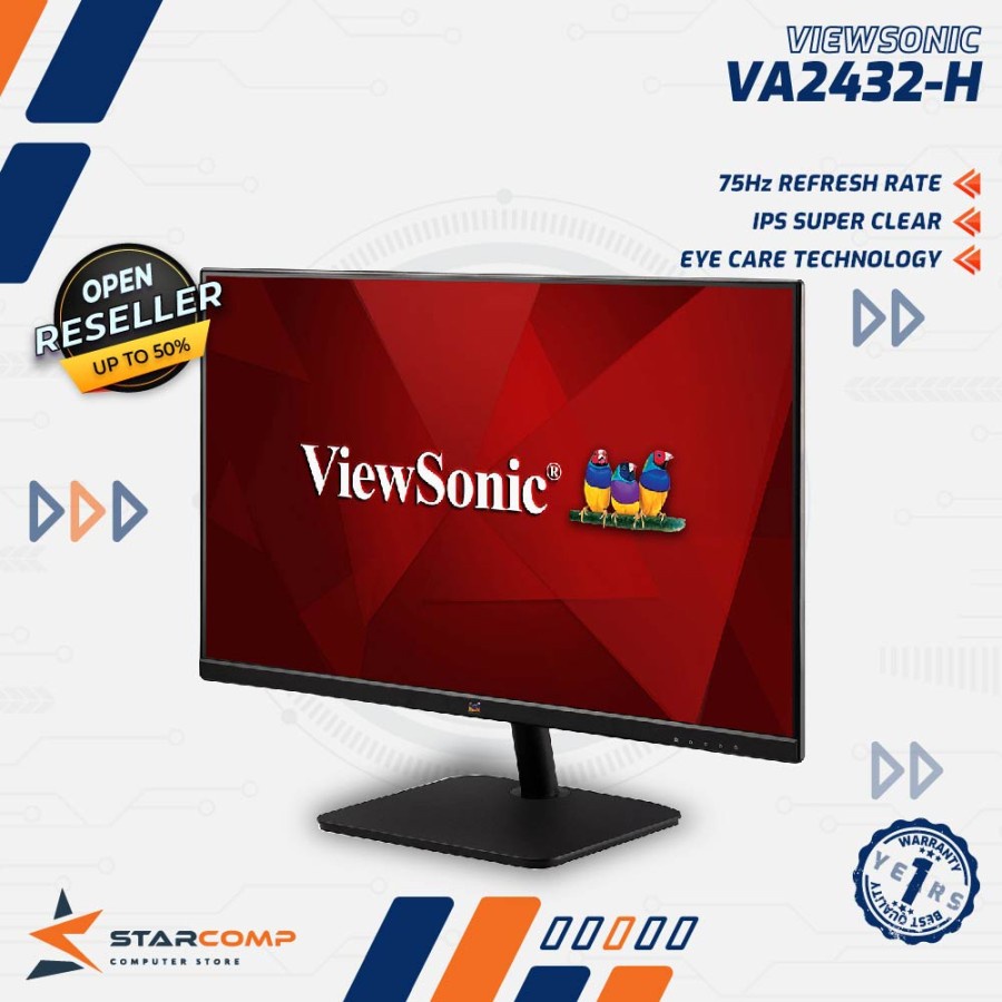 ViewSonic VA2432-H 24” IPS Monitor FHD Frameless 100Hz VA 2432 H
