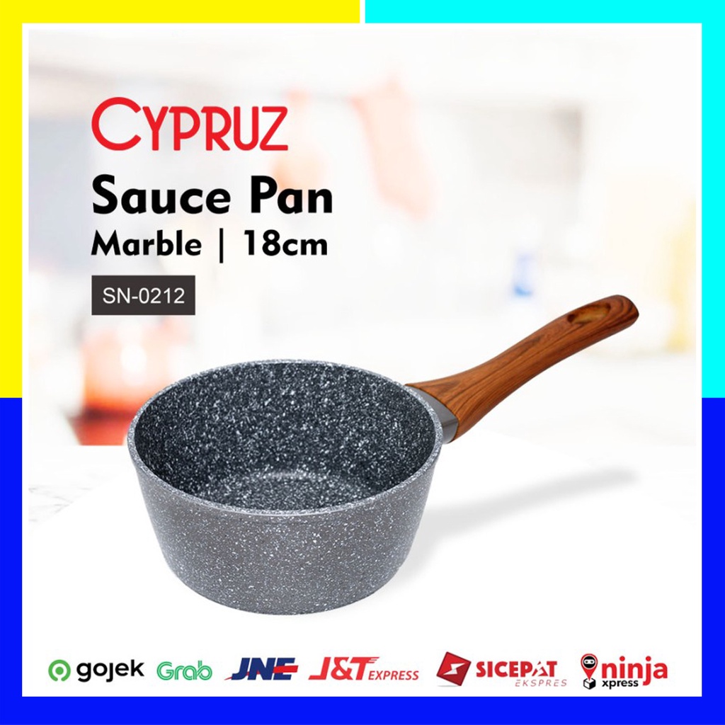 Cypruz Sauce Pan SN-0212 Wajan Marble Bakelite Kayu 18cm