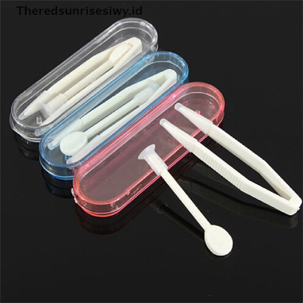 (Theredsunrisesiwy.Id) Set Alat Bantu Pasang / Lepas Softlens / Softlens / Softlens / Lensa Kontak + Pinset + Kotak Penyimpanan
