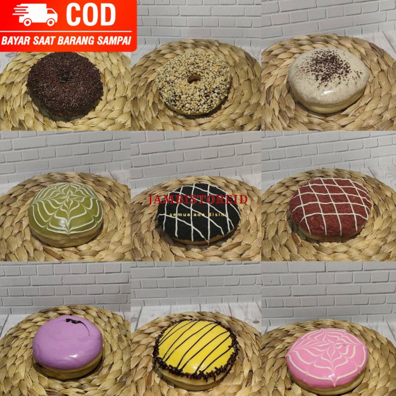 

(JAMBISTOREID) KHUSUS PROVINSI JAMBI Kue Donat Big Baby Donut 6pcs All Varian Caviar Coklat Meses Kacang Almond Tiramisu Green Tea Oreo Red Velvet Kelapa Banana Strawberry Avocado Sugar Ice Kelapa Jambi