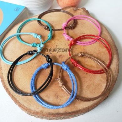 Gelang Tali Korea Warna Polos 2mm