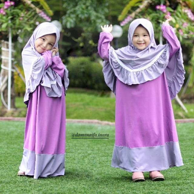 Salim moslem - BIG SALE!!! Gamis anak perempuan / Baju muslim anak perempuan jersey usia 1-10 tahun