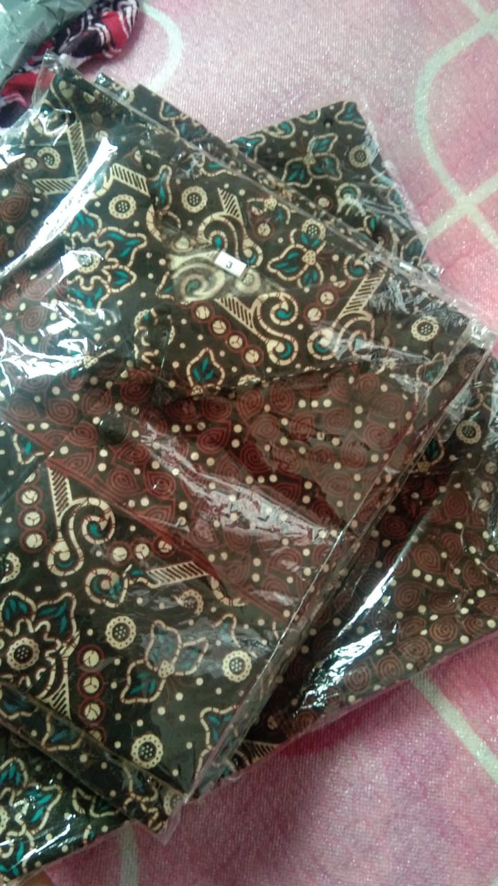 Kemeja Batik Anak / Hem Anak Pendek Laki Laki Motif Ulir 4-11 Tahun