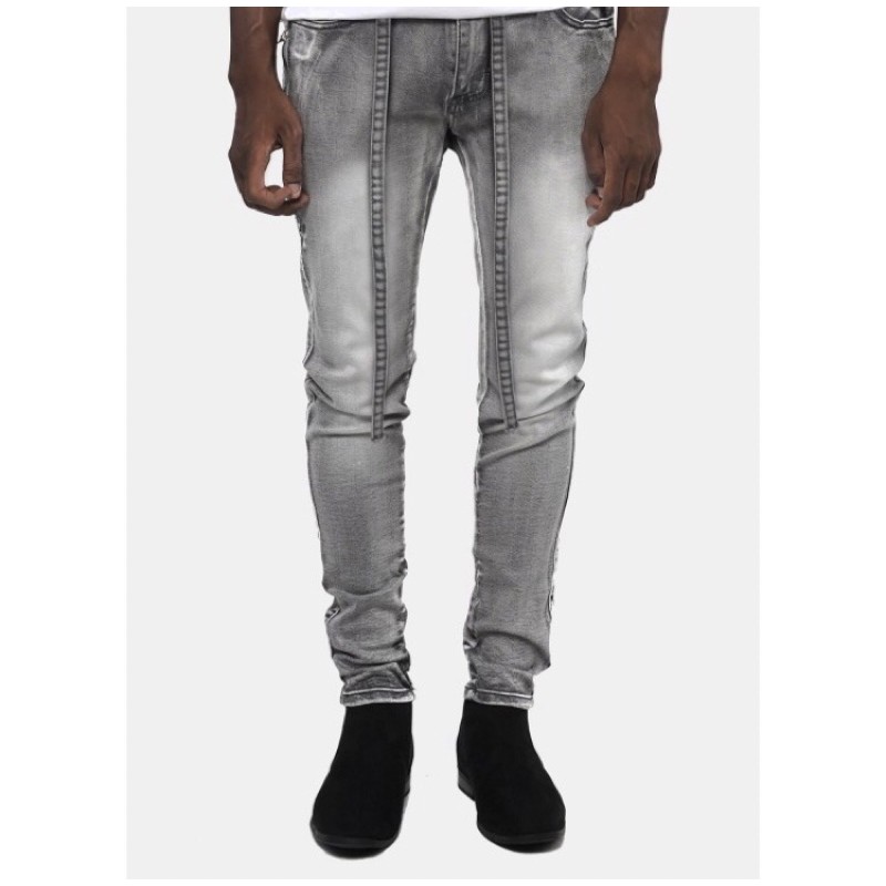 RUCAS Ceramic Gray Belted Jeans - Size 34