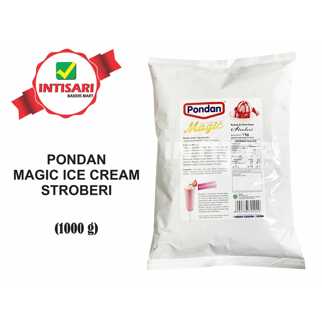 

PONDAN MAGIC ICE CREAM STROBERI 1000 G