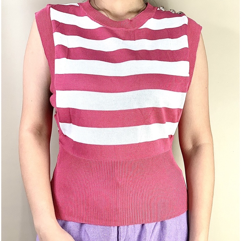 Woman Knit Shirt Atasan Rajut Wanita Import BKK Bangkok