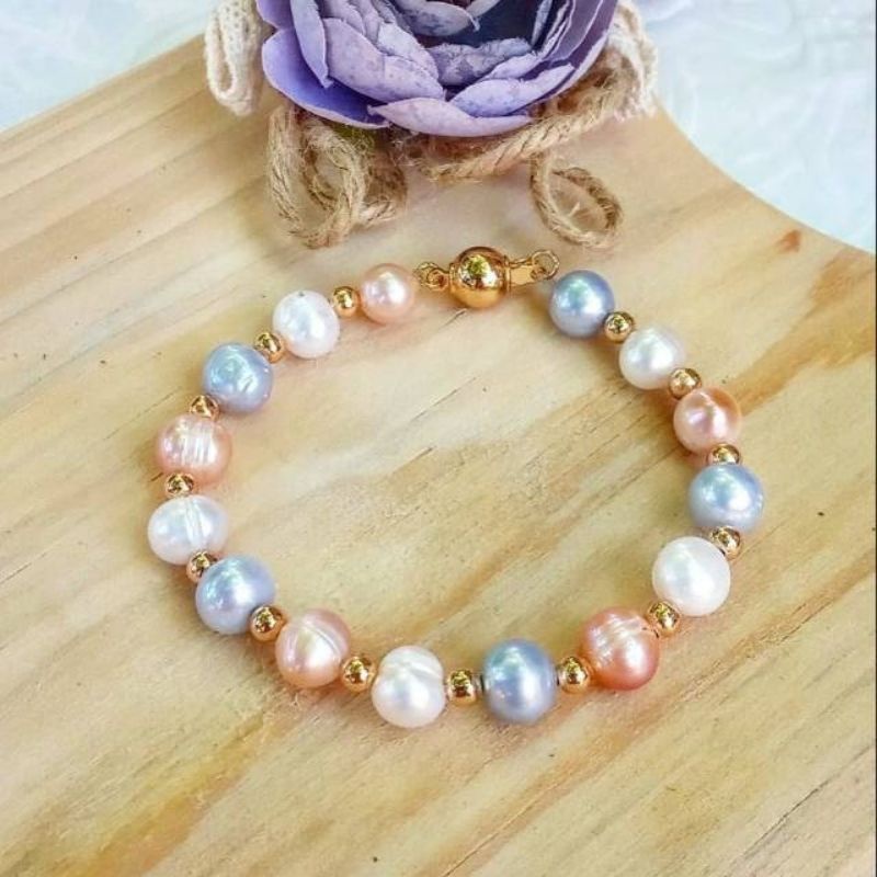 Gelang mutiara air tawar / perhiasan / aksesoris / gelang / mutiara air tawar