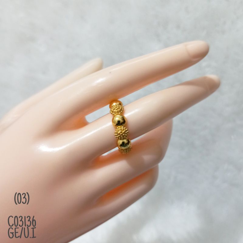 Cincin Fashion Rhodium Warna Gold 24k C03136