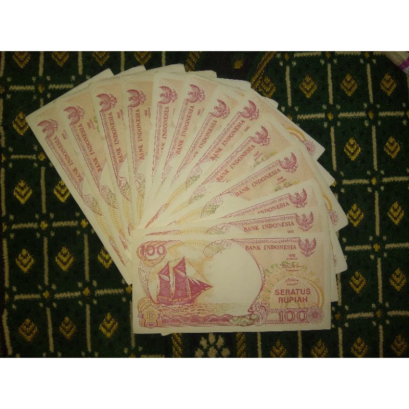 uang kuno asli 100 rupiah pinisi tahun 1992
