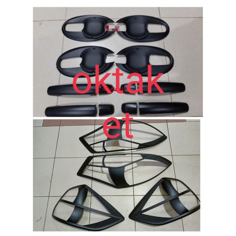 paket garnish depan  belakang outer handle tank cover  hitam chrome ertiga lama 2017 -2015