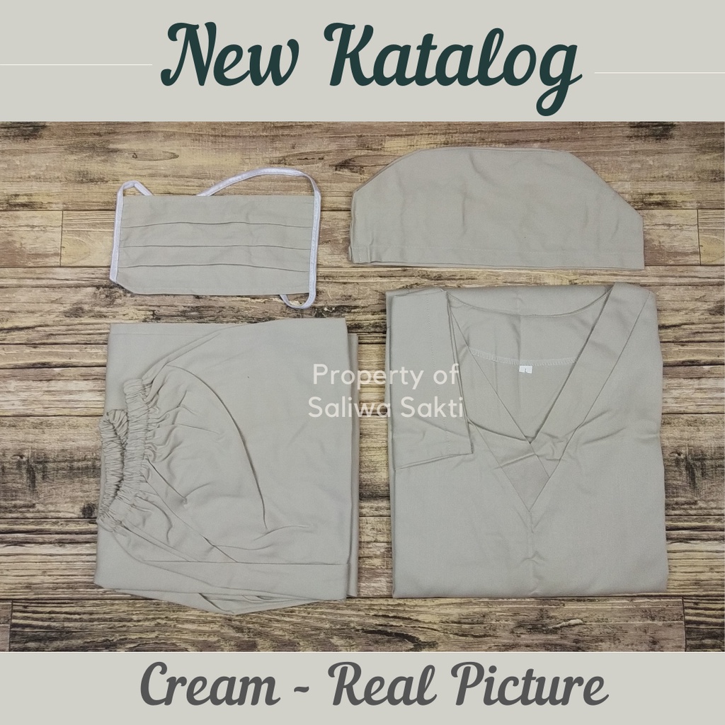 Baju Ok Medis | Warna Cream | Warna Abu Abu | Warna Coklat Muda| Scrub Baju Jaga Kamar Bedah  Untuk 