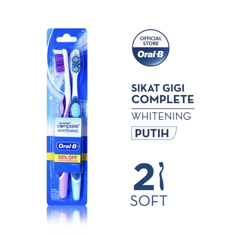 Jual Oral-B Sikat Gigi Complete Whitening Soft 2s | Shopee Indonesia