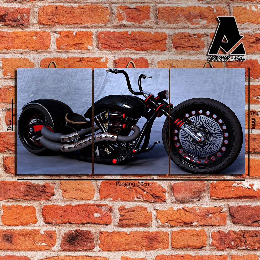 Hiasan dinding MOTOR CLASSIC Poster Kayu Hiasan Kamar Pajangan Rumah/ dekorasi dinding / Walldecor