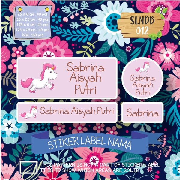 

Jual SLNDB-012 stiker label nama anak kartun waterproof unicorn pink cute Berkualitas