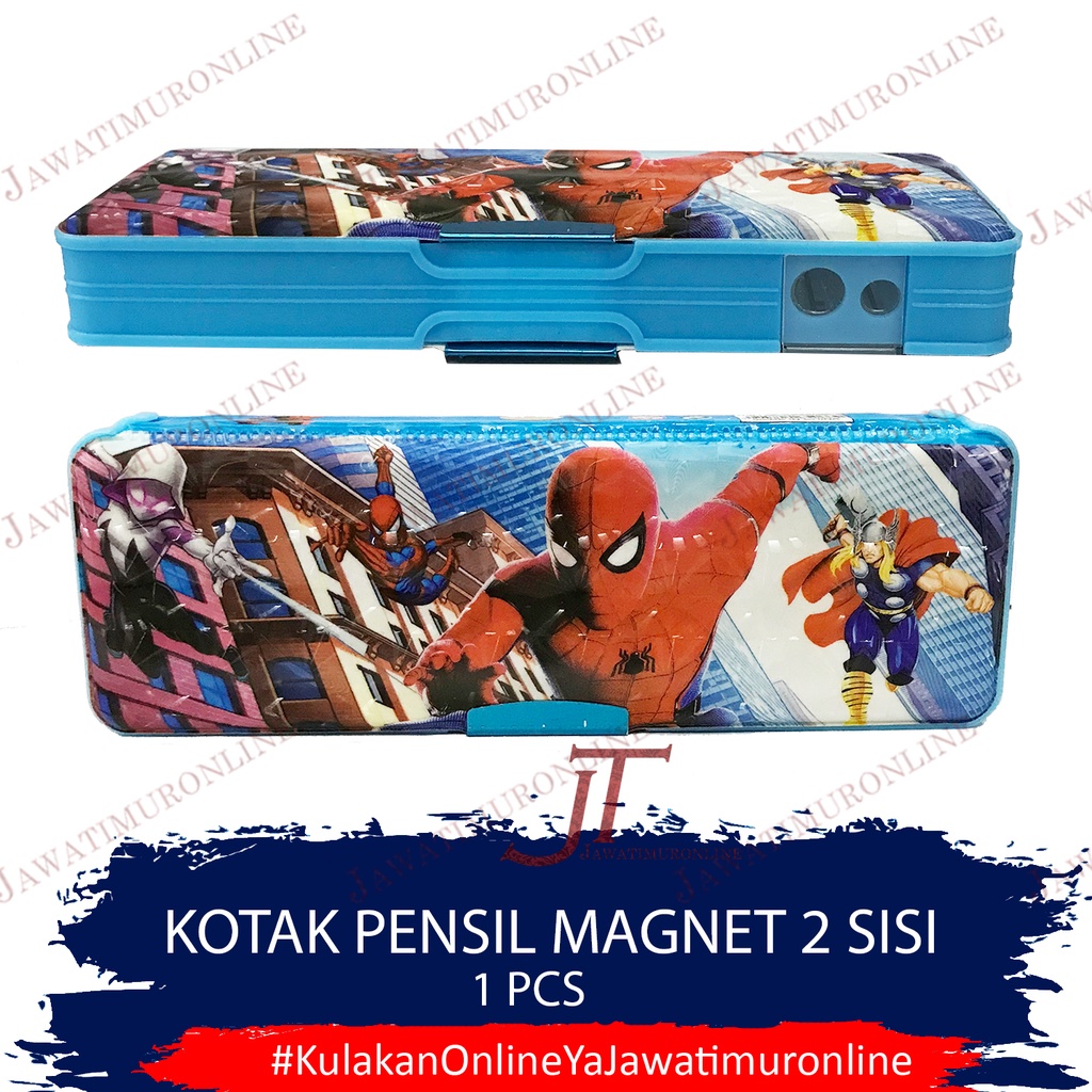 Kotak Pensil Magnet 2 Sisi + Rautan