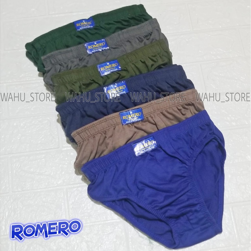 6 PCS CELANA DALAM ROMERO PRIA DEWASA 1/2 LUSIN CELANA DALAM LAKI LAKI DEWASA CD COWOK -  WAHU_STORE