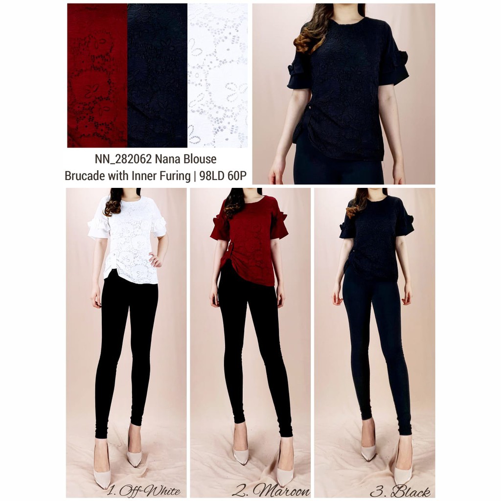 ATASAN WANITA BROKAT CHERRY HIGH QUALITY / BLOUSE BRUCADE / BLUS BROKAT IMLEK SINCIA MERAH MAROON