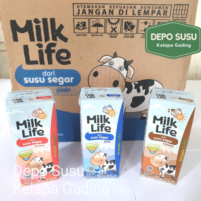 

Milk Life UHT 200ml X 24pcs| Vanilla Coklat Strawberry Milklife Susu 200 ml