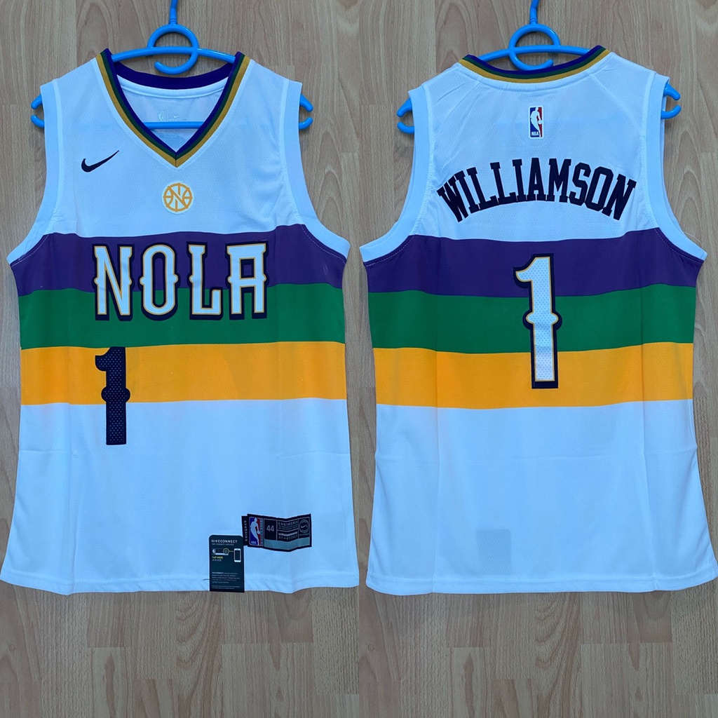 Jersey Basket Import Pelicans Putih hijau Williamson Zion 1 / Swingman revo 30 import