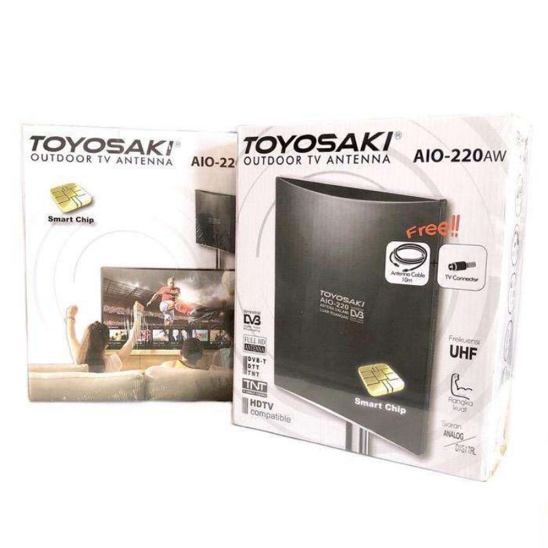 TOYOSAKI Outdoor TV Antenna | Antena TV AIO - 220 AW Antena Dalam / Luar Ruangan