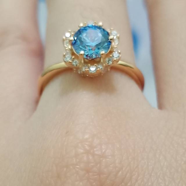 Cincin emas 375 mata biru