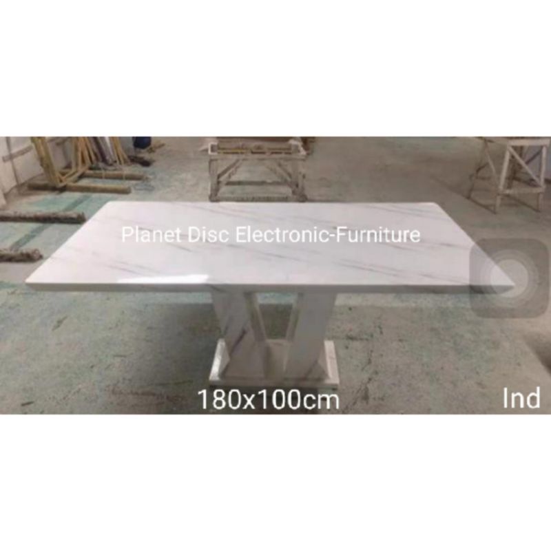 Meja Makan Marmer 180cm meja makan batu marmer Dining table Dining set Meja Batu Meja marmer Promo m
