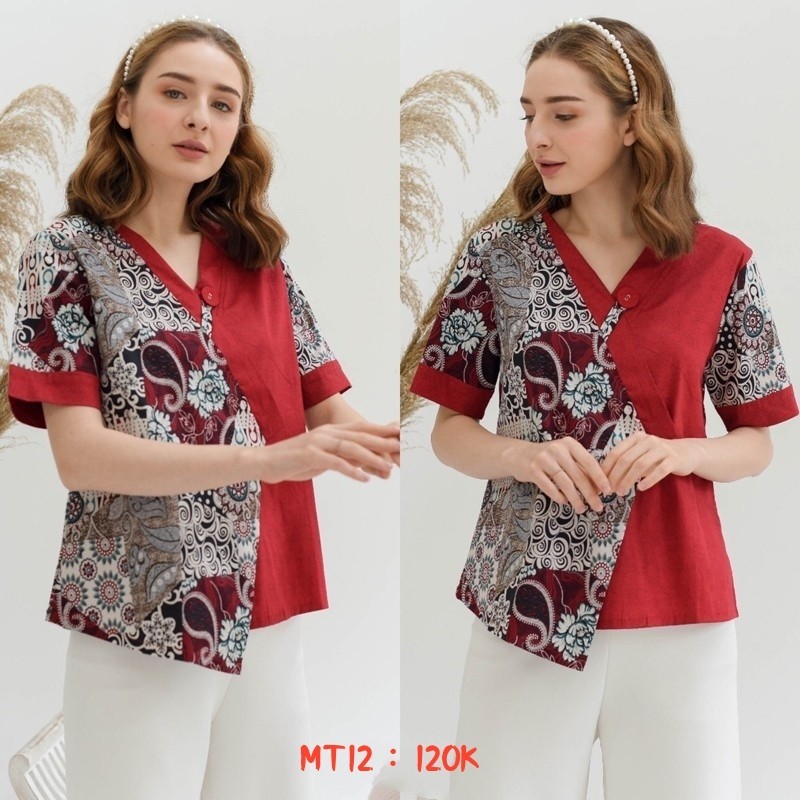 Mety Top Standar / Jumbo / Super Jumbo- Atasan Batik Jumbo Wanita Blouse Wanita / 262