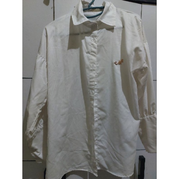 kemeja atasan blouse putih by my lady preloved cantik murah