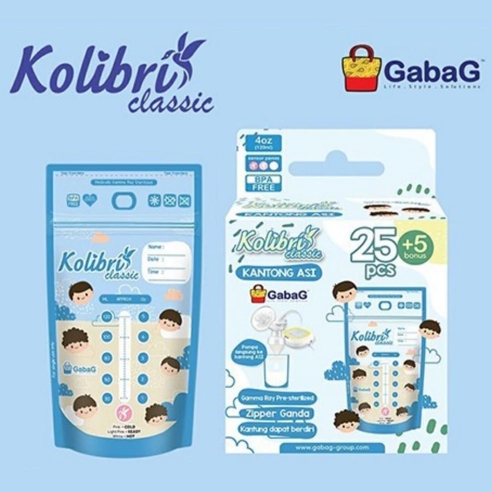 Gabag Kantong Asi Kolibri Classic 120ml BPA Free